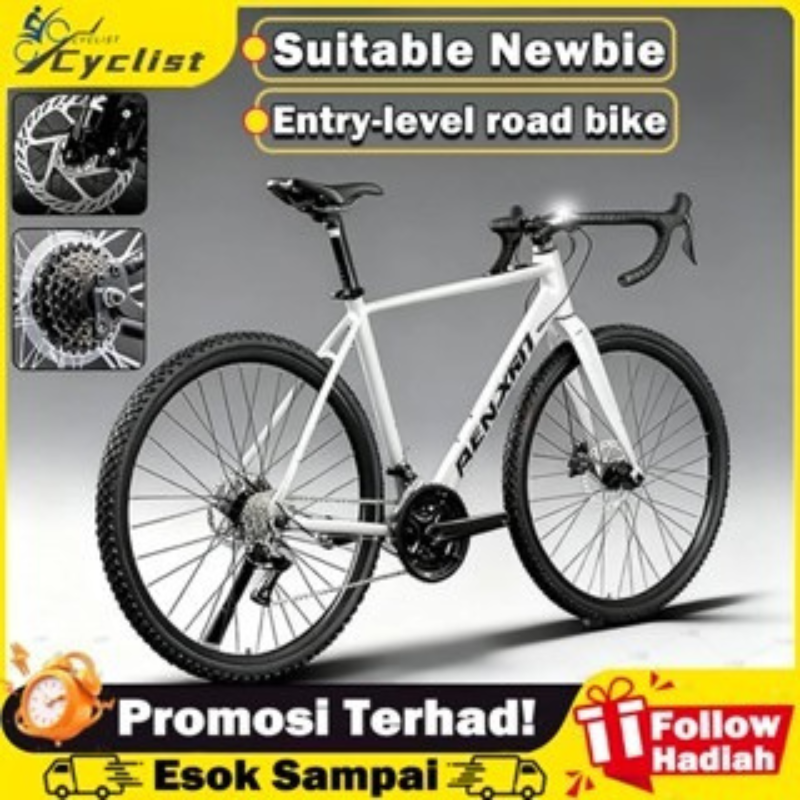 Road Bike 26 Inci – Basikal Dewasa (21 / 7 Kelajuan, Brek Cakera Berganda)