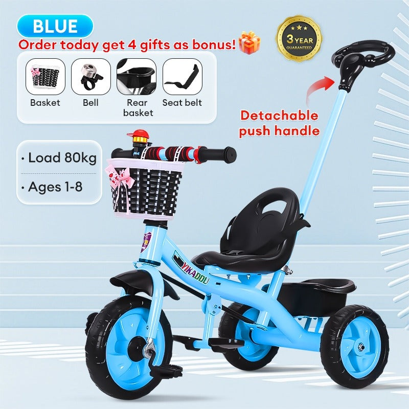 Basikal Budak / Tricycle Kanak-Kanak 3 Roda – Untuk Umur 1.5 hingga 6 Tahun  Basikal Kanak-Kanak Luar & Dalam Rumah | Dengan atau Tanpa Pemegang Tolak