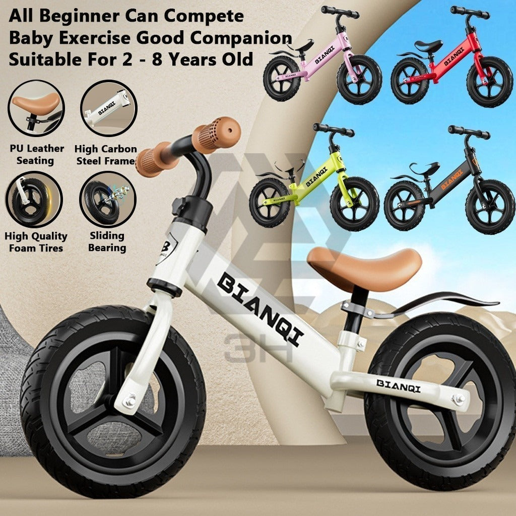 3H BIANQI Basikal Seimbang (Push Bike) Kanak-Kanak 2–6 Tahun